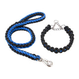 Maxbell Braided Dog Leash Convenient Dog Training Leash for Outdoor Blue Black