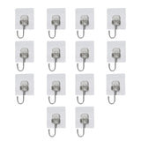 Maxbell 14 Pieces Adhesive Hooks Waterproof Wall Hangers for Bathroom Shower Kitchen Silver