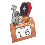 Maxbell Halloween Wooden Ornament Advent Calendar Halloween Gift for Festival Indoor Coffin