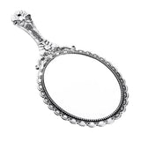 Maxbell Maxbell Antique Handheld Mirror with Embossed Rose Design for Makeup Antique Silver