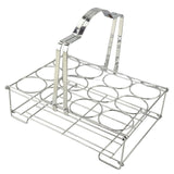 Maxbell Water Bottle Carrier 12 Bottles Capacity Basket for Restaurant Bike Catering Silver