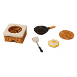 Maxbell 1:12 Dollhouse Stove Set Life Scene Educational Decor Mini Pot and Lid Model Fried eggs set