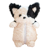 Maxbell Plush Corgi Dog Shape Pencil Case Storage Pencil Pouch for College Home Kids Black