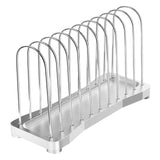 Maxbell Vinyl Record Stand Newspaper Vinyl Record Organizer for Shelf Office Desktop argent