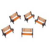 Maxbell 5 Model Train Bench Chair scenery layout 1:75 HO+20PCS Single Head Lamppost Lamp