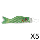 Maxbell 5x55-150cm Various Japanese Windsock Carp Flag Koi Nobori Sailfish 55cm Green