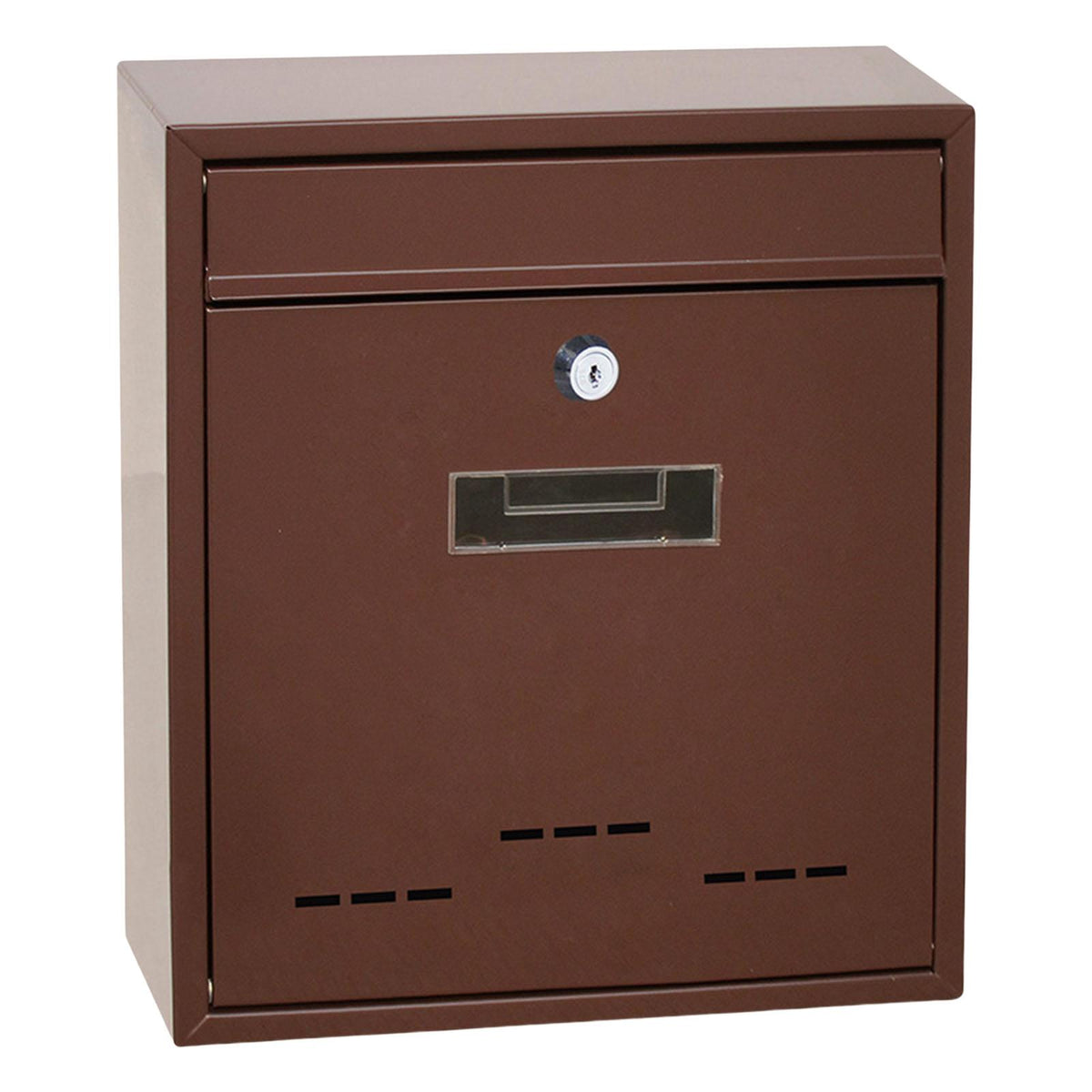 Maxbell Wall Mount Mailbox Lockable Drop Box Rainproof Mail Box for door Gate Brown