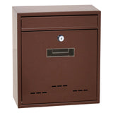 Maxbell Wall Mount Mailbox Lockable Drop Box Rainproof Mail Box for door Gate Brown