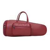 Maxbell Thick Suona Bag Travel Accessories PU Leather Musical Instrument Storage Bag red