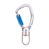 Carabiner Clip Snap Hook with Swivel Ring for Traveling Sturdy Quick Release Silvery Blue