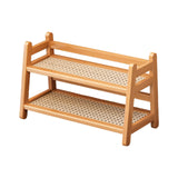 Maxbell Water Cup Display Rack Spice Rack 2 Tier Storage Shelf for Home Office Decor Wood