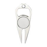 Maxbell Golf Divot Repair Fork Rustproof Zinc Alloy Bottle Opener for Outdoor Sports Silver