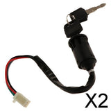 Maxbell 2xIgnition Key Switch Lock Electric 4 Wire 2 Key for Motorcycle ATV A Type