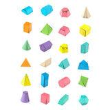 Maxbell 24 Pieces Geometric Shapes Math Manipulative for Kindergarten Home Preschool