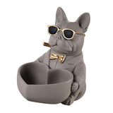 Maxbell Bulldog Statue Key Holder Bowl Cute 6.3x8.3x8.3inch Stylish Desktop Ornament Brown