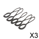 Maxbell 3x5 Pieces Non-slip Strong Zipper Pull Cord Zip Puller Zip Fastener Grey