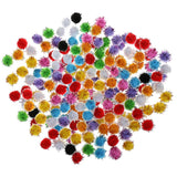 Maxbell Maxbell Pack of 200 Mixed Color Glitter PomPoms Balls Pom Poms Pet Toys Decor for Crafts 1.5cm