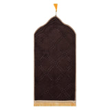 Maxbell Prayer Rug Soft Turkish Portable Muslim Prayer Mat for Adults Men Women Kids Coffee