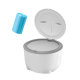 Maxbell Hooded Cat Litter Trash Bin with Garbage Bags Compact for Small Animals Cats White