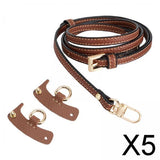 Maxbell 5xLuggage Straps Parts Bag Strap for Briefcase Clutch Bag Purse Brown
