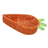 Maxbell Rattan Woven Basket Carrot Shaped Hand Woven Easter for Table Top Food Fruit Large 32x23x7.5cm