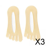 Maxbell 3xFive Toe Socks Lightweight Soft Sports Short Socks for Sports Outdoor Ladies Skin