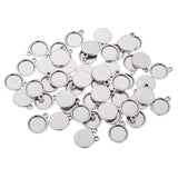 Maxbell 50 Pieces Mini Round Blank Cabochon Charms Beads 10mm Bezel Settings Tray DIY Necklace Bracelet Pendant Base Jewelry Making Findings Accessories - Aladdin Shoppers