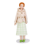 Maxbell Dollhouse Miniature Porcelain Dolls Women with White Stand