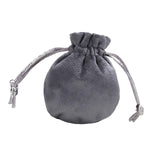 Maxbell Drawstring Bag Velvet Gift Bag Rings Jewelry Pouch Deep Gray 6.5x8.5cm