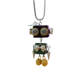 Maxbell Steampunk Robot Necklace Trendy for Women Girls Kids Girls Boys Thanksgiving Green