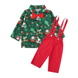 Maxbell Christmas Costume with Bowtie Gentleman Outfits for Kids Children Stage Show Clip Suspenders