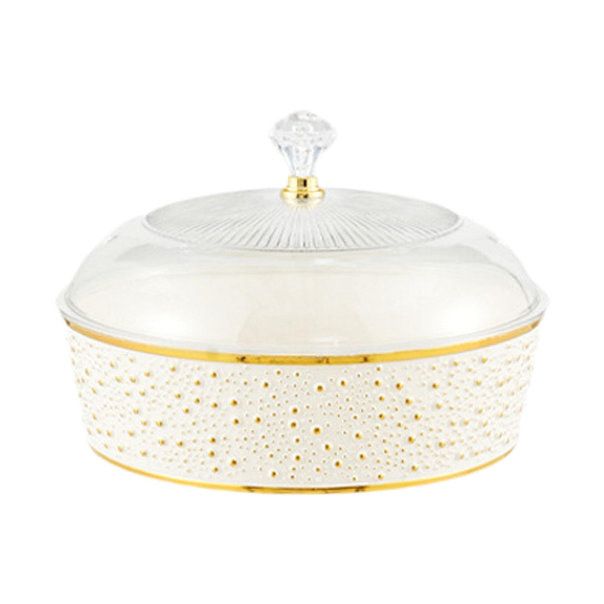 Maxbell 20cm Appetizer Fruit Tray Container for Sweet Cookies Food Storage Organizer White