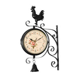 Maxbell Double Sided Wall Clock Display Iron Non Ticking for Bar Living Room Bedroom