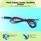 60V Power Converter wire, car Lighter Adapter, toggle, Universal DC5.5 Cable w Clip 180cm