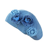 Maxbell Women Beret Hat Vintage Cool Costume Accessories for Trip Vacation Traveling Light Blue