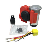 Air Horn, Electric Pump Horn, 12V/24V Universal, Powerful, For Motorcycle, Car, Lorry Red 24V with relay