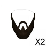 Maxbell 2xFake Beard Costume Accessories Party Supplies Men Realistic Holiday Mustache