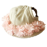 Maxbell Maxbell Adjustable Round Pet Hat Dog Puppy Cap Bucket Hat Sunbonnet S Pink Flowers