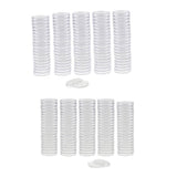 Maxbell 200x Clear Round Plastic Coin Capsules Container Storage Holder Case 30/37mm