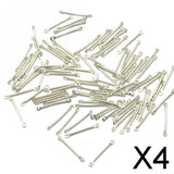 Maxbell 4x100pcs Silver Plated Metal Bar Connector Jewelry Findings