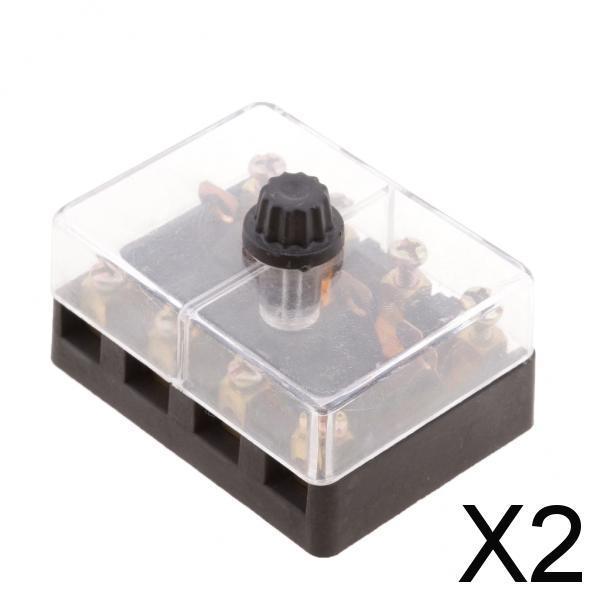 Maxbell 2xUniversal Car 4 Ways Screw Down Fuse Block Box Holder for European GBC Fuse