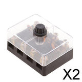 Maxbell 2xUniversal Car 4 Ways Screw Down Fuse Block Box Holder for European GBC Fuse