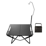 Maxbell Foldable Camping Table Black Grill Table for Backyard Outdoor Cooking Travel with Light Stand