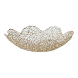 Maxbell Metal Fruit Basket Decorative Flower Shape Hollow Fruit Container Fruit Bowl 26 x 5.5 cm