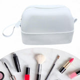 Maxbell Maxbell Silicone Cosmetic Bag Travel Silicone Cosmetic Bag with Zipper for Gym Girls White