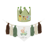 Maxbell Crown Hat Home Decoration Birthday Accessories Photo Props High Chair Banner With Cartoon Hat