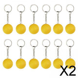Maxbell 2x12Pcs Pickleball Keychain Hanging Toy Metal Keyring for Backpack Purse Decor Yellow