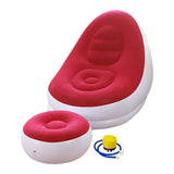 Maxbell Inflatable Lounge Chair with Foot Stool Lazy Sofa for Camping Travel Outdoor Red