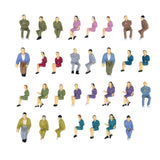 Maxbell 2x50 Painted Model Train Seated People Passengers Figures 1:87/1:50 HO O Layout