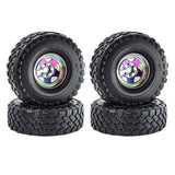 Maxbell 4 Pieces RC Car Wheels and Tires Assembly Replacement for 90046 1/10 RC Colorful